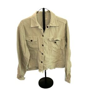POL Cream Corduroy Button Up Jacket Shacket Size S